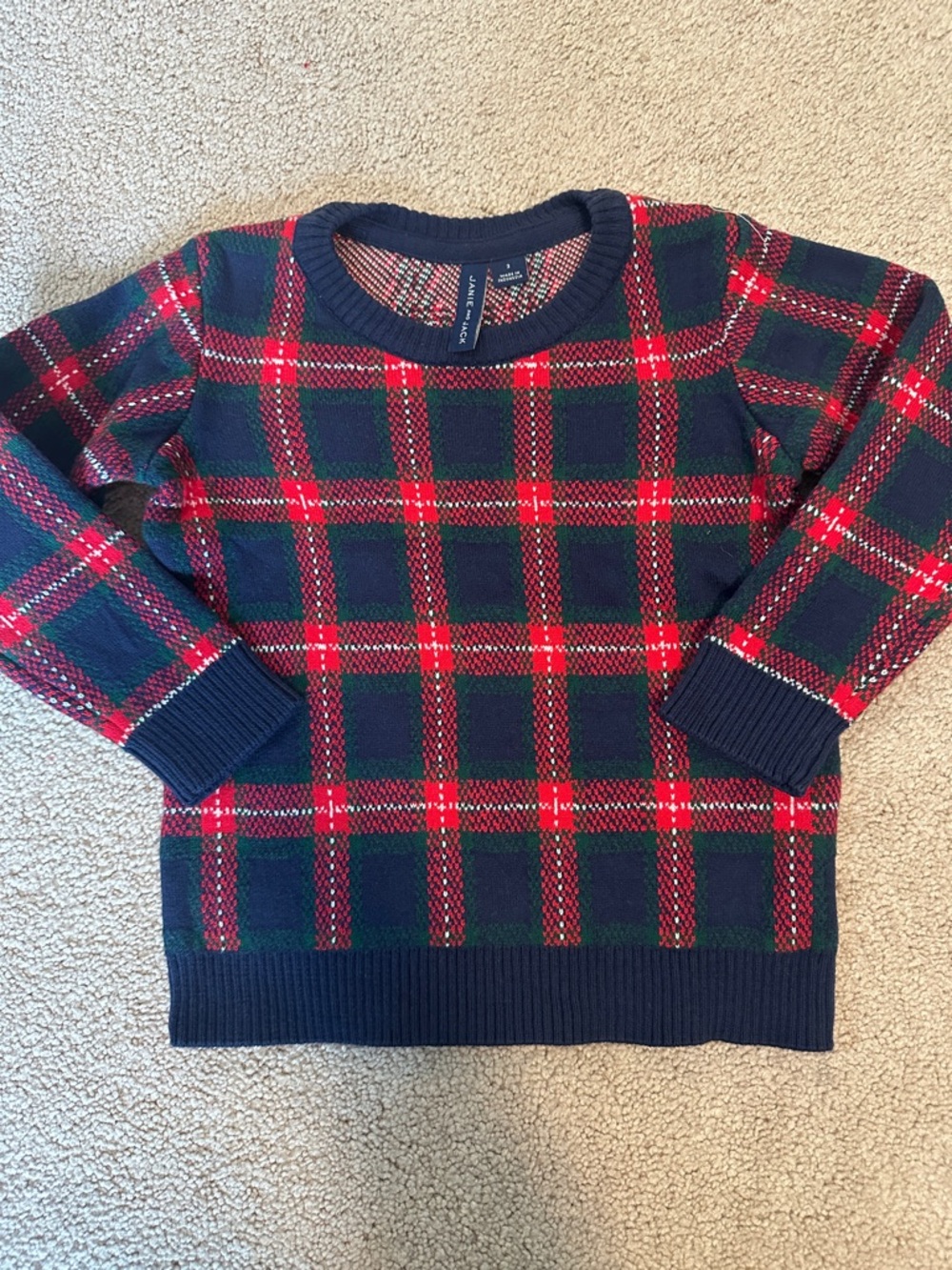 Janie and Jack boys holiday plaid sweater